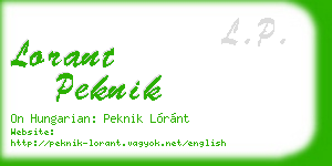 lorant peknik business card